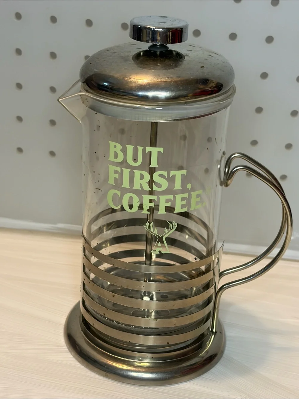 Glass French Press Coffee Maker with Light Green 